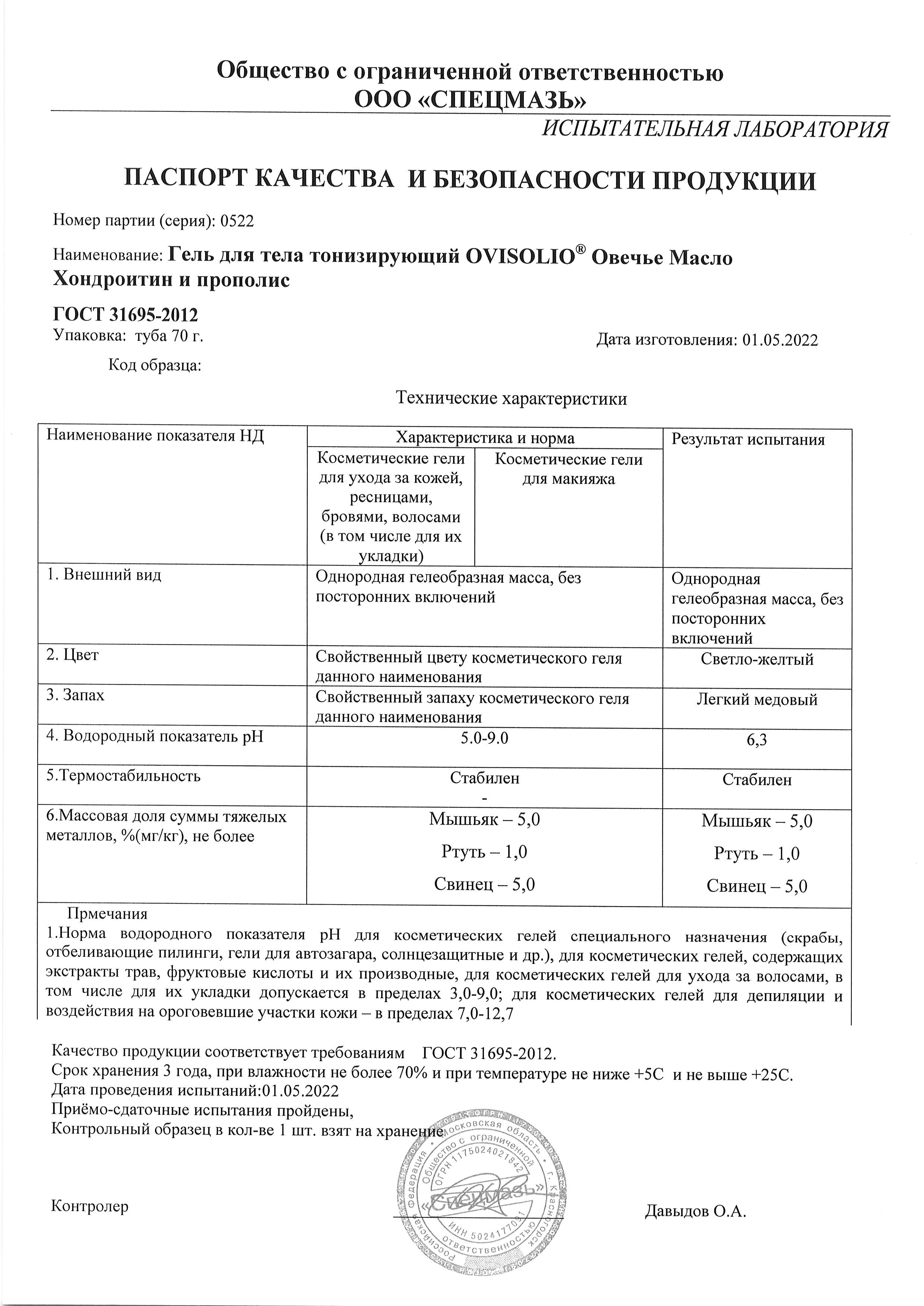 Паспорт №052022